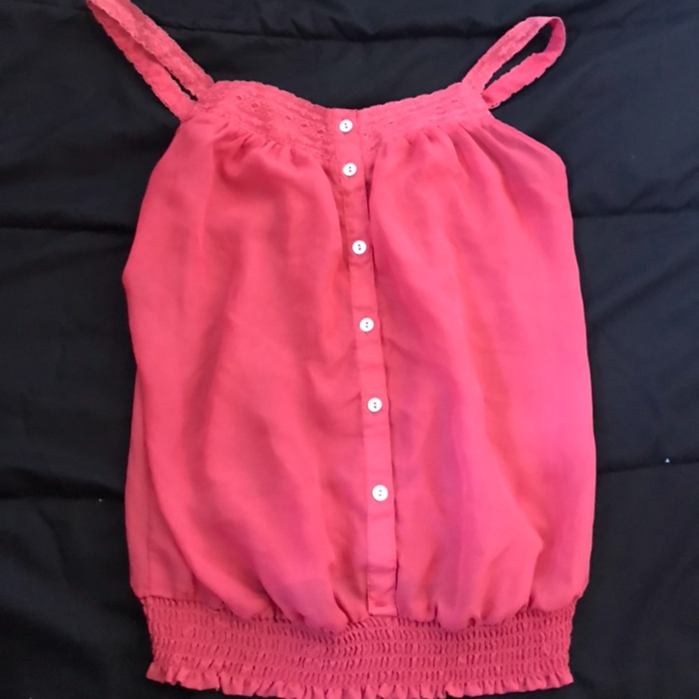 Sheer pink tank top